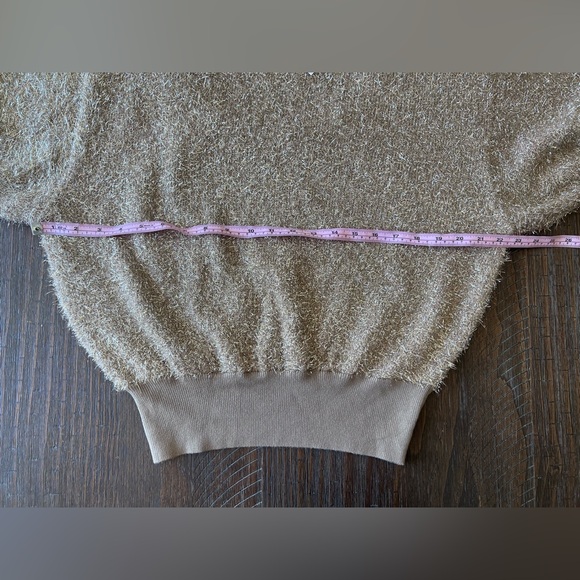 NWT Maeve by Anthropology Women’s Short Sleeve Tinsel Sweater Size M Holiday Top - Picture 8 of 11